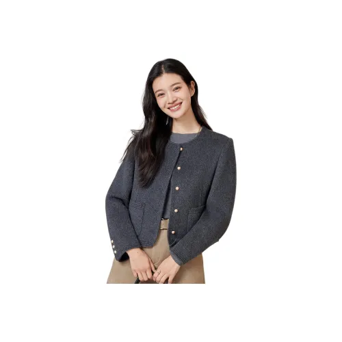 Beast King Укороченное Шерстяное Пальто Женское