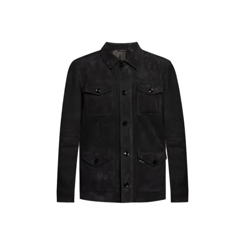 TOM FORD Мужские черные кожаные куртки