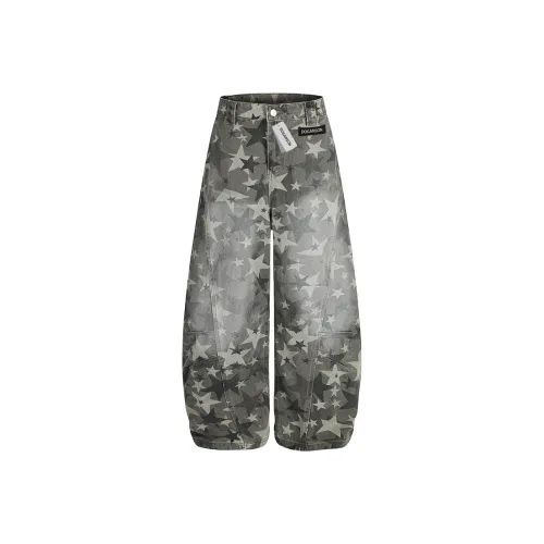 DOGANSON Серый Зеленый [Нет Ткань Этикетка Версия] Унисекс Джинсы