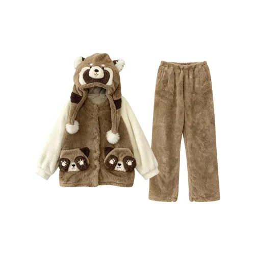 QIAOYUN Little Енот Женские Пижамные Комплекты