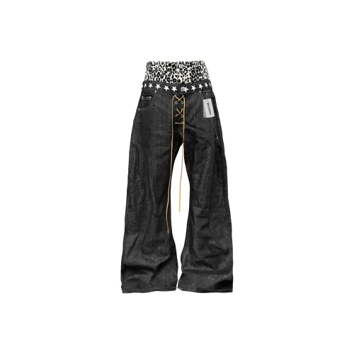 DOGANSON Черный [Нет Ткань Этикетка Версия] Унисекс Джинсы