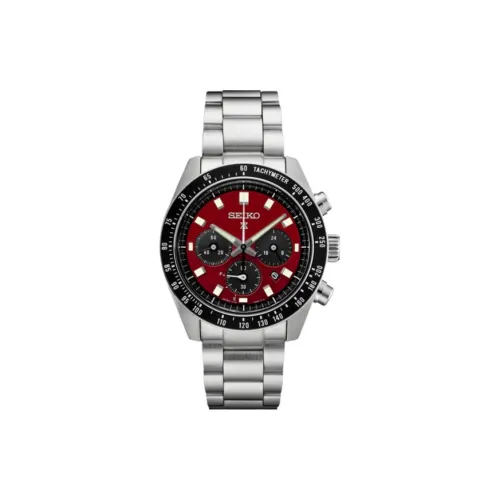 SEIKO Prospe Solar Кварцевый механизм нержавеющая сталь ремешок часы 41,4 мм мужские красный циферблат