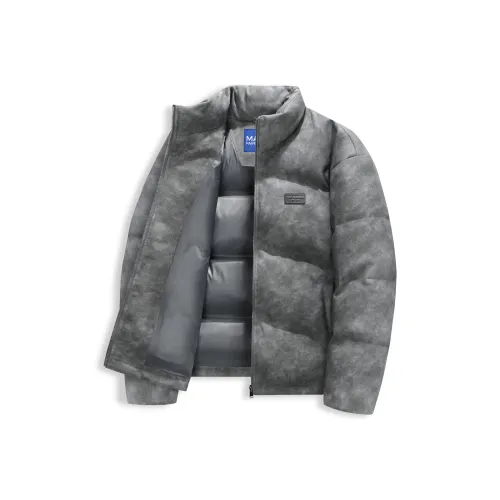 FAIRWHALE Men's Medium Gray Down Jackets FAIRWHALE Мужские Средние Серые Пуховики