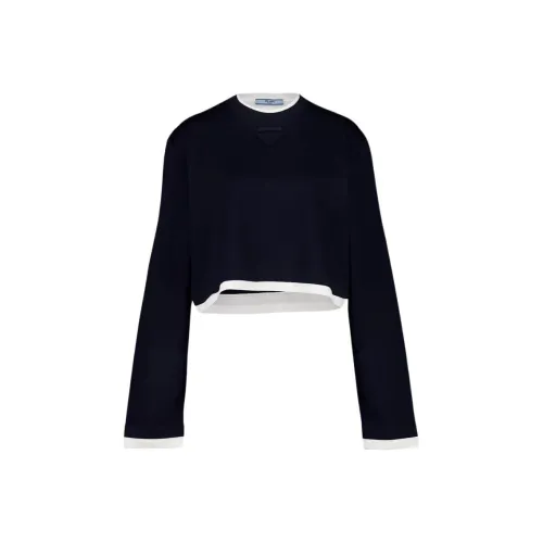 PRADA Морской Синий Женские T-Рубашки