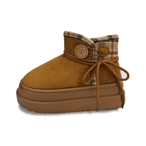 7 SEVFUN Замша Термический Устойчивый к холоду Мода Повседневный Винтаж Нишевый Короткие Снежные Ботинки Женские