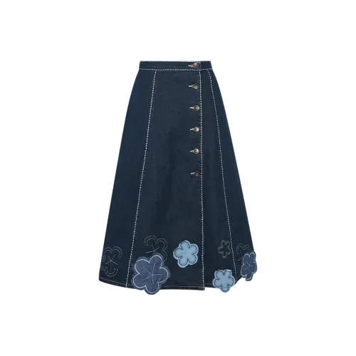 Two Or Three Things Деним Длинный Юбка Женские