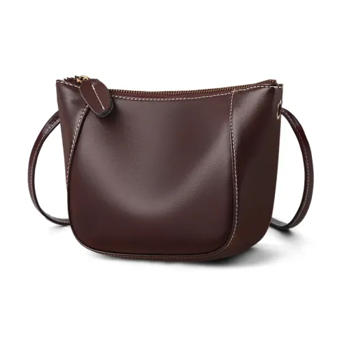 VINEY Коровья кожа Сумка через плечо Стандартная Женская Винно-кофейный Экрю Подкладочная ткань Абрикос