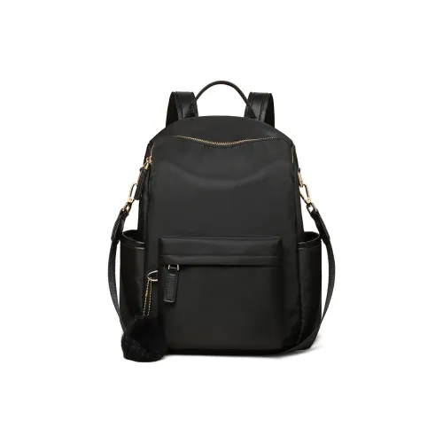 VINEY Ткань Рюкзак Стандартный Женский Черный