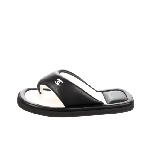 Chanel Резиновая подошва Шлепанцы Женские Черный