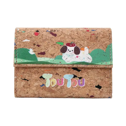 TOUTOU Картхолдер с пробкой стандартный женский арахисовый светло-коричневый
