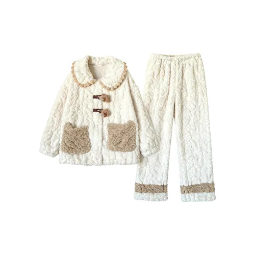 QIAOYUN Белый Женский Пижамный Комплект