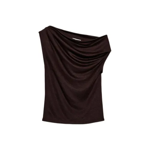 ZARA Коричневые Женские T-рубашки