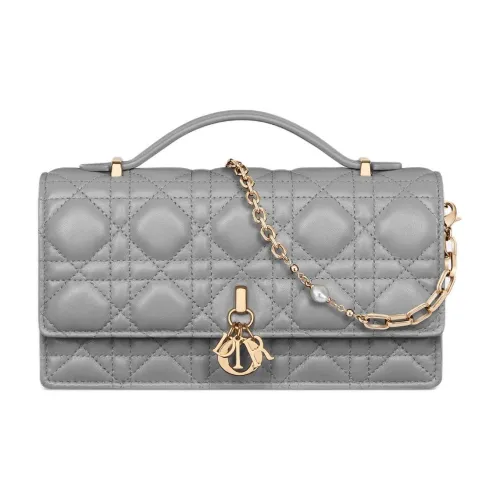 DIOR My Dior Cannage Овечья кожа Сумка Мини Женская Антрацитовый серый