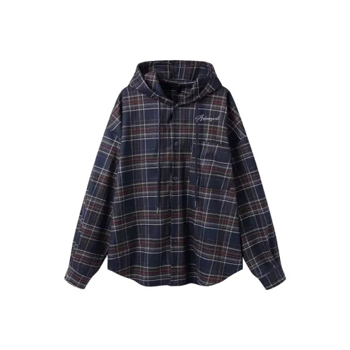 YIWANSHIDUO Темно-синие унисекс рубашки