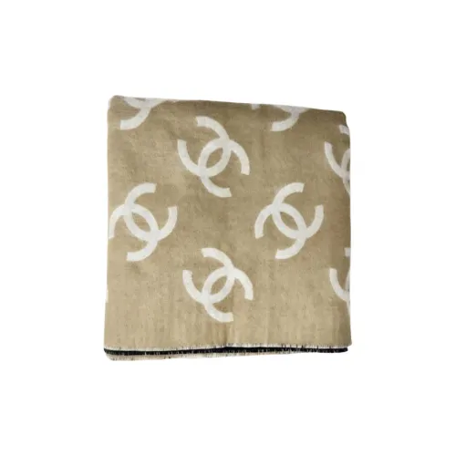 CHANEL Шерпа Шарфы Унисекс CAMEL Черный