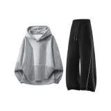 Mist Серый Топ + Черные Штаны