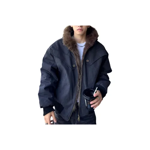 MARK WAFFLE Темно-синие унисекс куртки