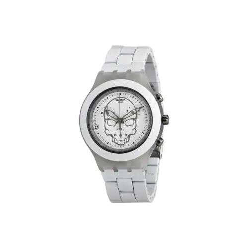 Swatch Quartz Механизм Мужские часы Циферблат 43 мм Белый Алюминиевый корпус Часы Алюминиевый ремешок