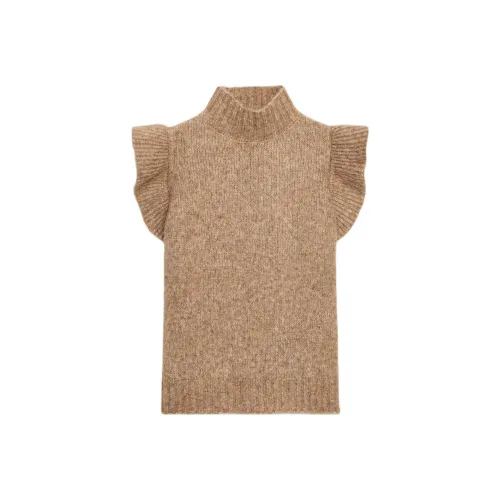 ZARA Светло-верблюжий Женский топ без рукавов