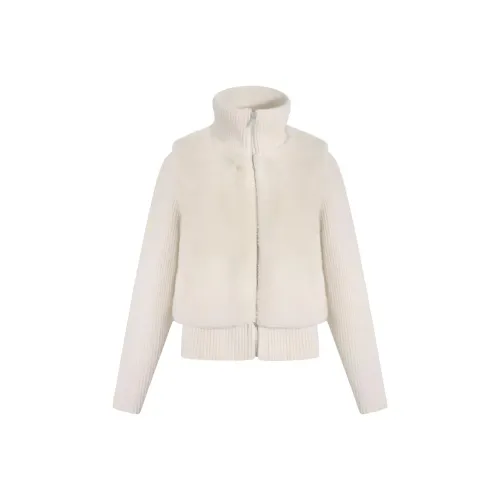 SHUYA Белый Женские Бархатные Куртки