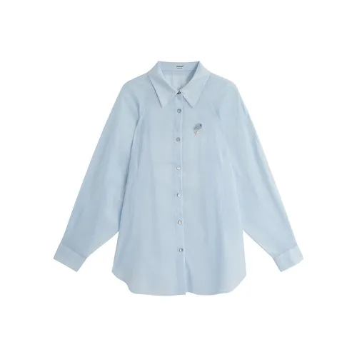 Inman Светло-аква-синие Женские Рубашки