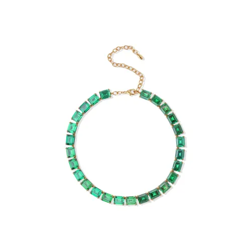 Retro Chic Brass Gold Plated с Циркон Парфюм Лайм Вечерний Ожерелье Женские