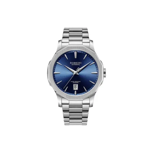ROSSINI Medallion Collection Механическое устройство часы с ремешком из нержавеющей стали мужской синий циферблат