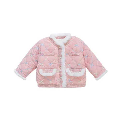 SHIBU MI Xiaonu CHANEL Inspired Флисовая подкладка Пуховая куртка в розовом цвете Детские утеплённые куртки