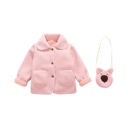 SHIBU Сладкий Дом 2595 Медвежонок Кардиган Флис Линейное Пальто Розовый Kids Утеплённые Куртки