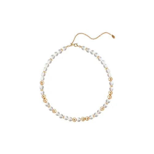 Retro Chic Brass Gold Plated с Циркон Оболочка Double Crystal Necklace Women's