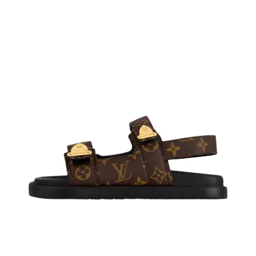 LOUIS VUITTON Sunset Comfort One Strap Sandals Women's Brown