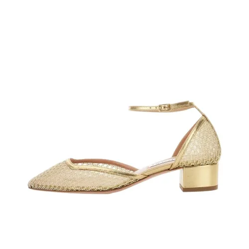 AQUAZZURA Грубый каблук Высокие каблуки 3,5 см Женские Золотой