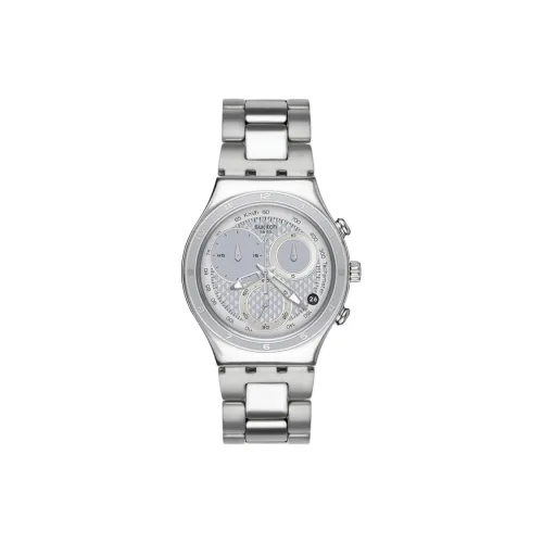 Swatch Quartz Механизм Мужские часы Циферблат 40 мм Серебристый корпус Нержавеющая сталь Ремешок из нержавеющей стали