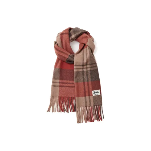 Барби Смесовая шерсть Вязаные шарфы Унисекс Кофе Красный