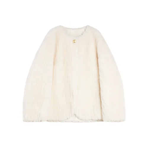 ELLE Белый Женские Бархатные Куртки