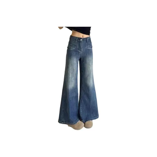 MENING Винтажные синие женские джинсы