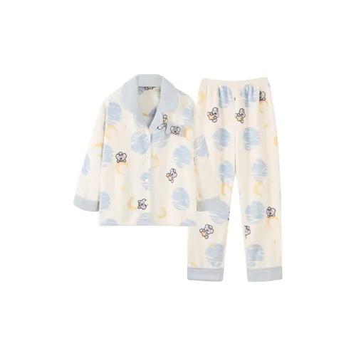 Qian Rise Moon Bear Women's Pajama Sets Qian Rise Moon Bear Женские Пижамные Комплекты