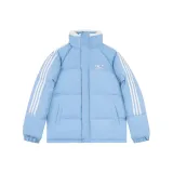 Синий хлопковый пуховик