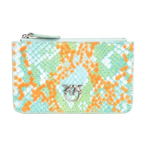 PINKO Python Узор Кожа Клатч Женские Многоцветный Зеленый