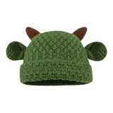 Смелая корова вязаная шапка, зеленый