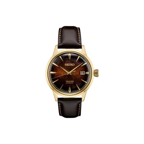 SEIKO Presage Series Автоматический Механический Механизм Кожаный Ремешок Часы 40 мм Мужские Часы Кофейный Циферблат Часов