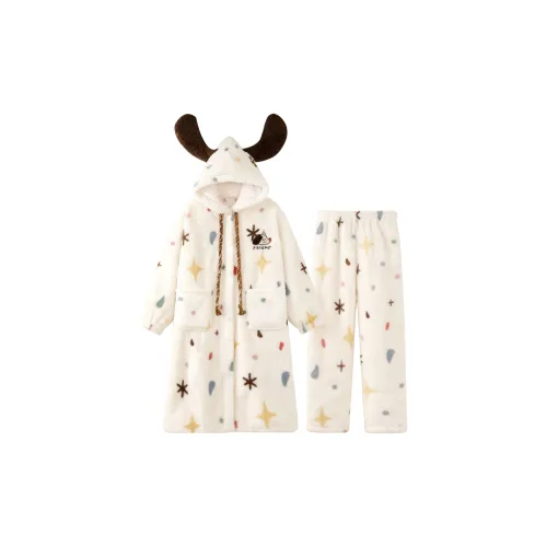 QIAOYUN Белый Женский Пижамный Комплект