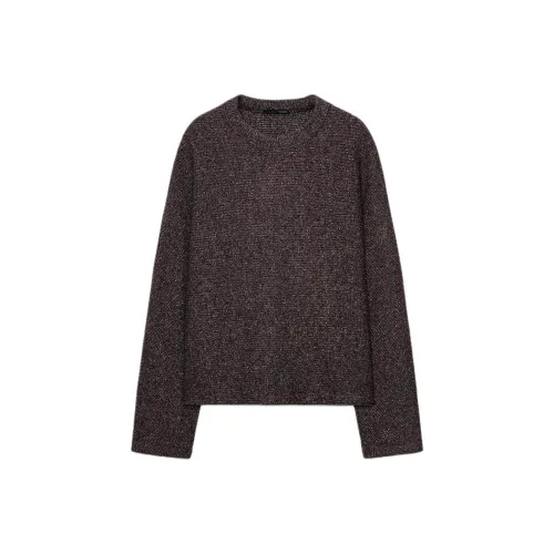 ZARA Зебра с принтом коричневый женский трикотаж