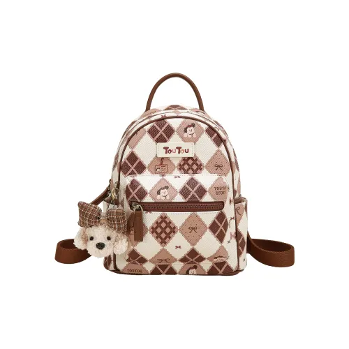 TOUTOU Рюкзак из синтетической кожи женский шоколадно-коричневый