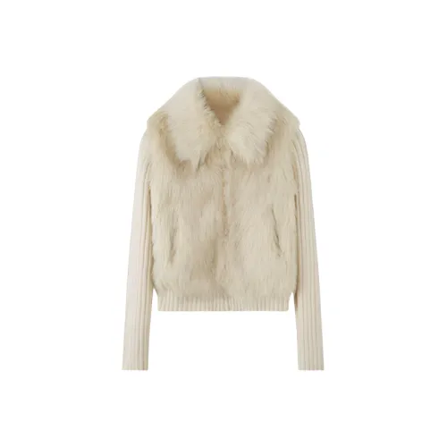 Wang Leshi Экрю Женские Меховые изделия