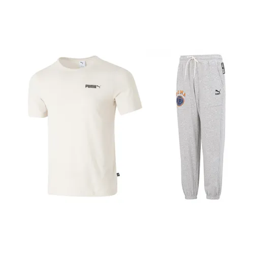 PUMA Clothing Sets Снег Топ+Серый Низ Мужской Повседневная Спортивная Одежда