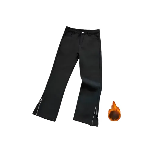 CAT'S PAW Черные флисовые унисекс джинсы