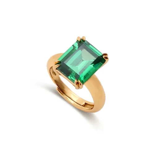 Retro Chic Brass Gold Plated с Циркон Парфюм Лайм Кольцо Женские