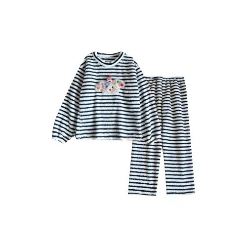 XIAOLIZI Полосы Щенок Женские Пижамные комплекты