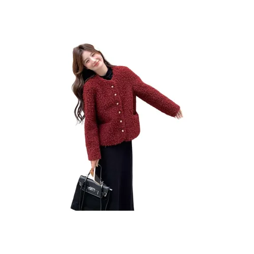 MDEHT Красный Женские Бархатные Куртки